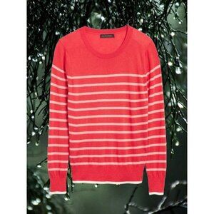 Banana Republic Silk Cashmere Striped Sweater Red & Pink Womens M
